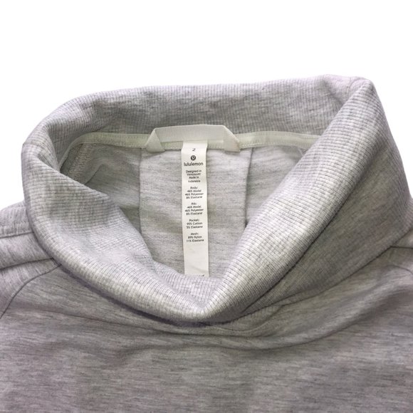 LULULEMON Gray Sweatshirt Turtleneck Pullover. Cowl Neck. Size Women's 2 - Picture 4 of 13